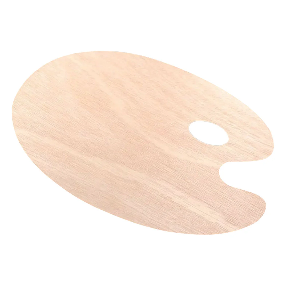Oval- Shaped Painting Color Mixing Board Wooden Palette Pigment Tray Palettes Child