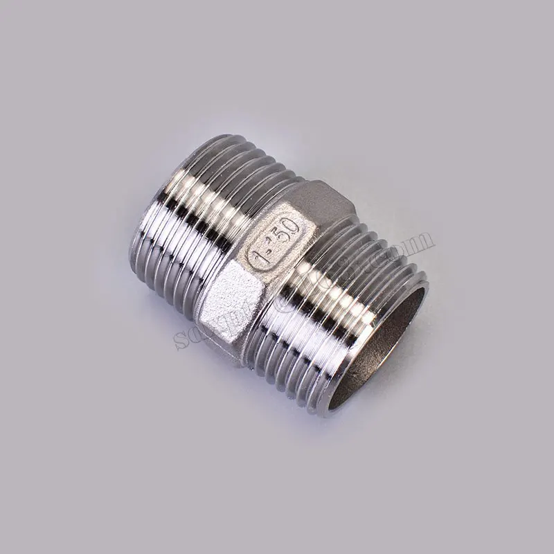 

SS304 Stainless Steel Hexagonal Direct External Screw Water Pipe Fittings 1/8" 1/4" 3/8" 3/4" Reducing Hose Nipple Connector