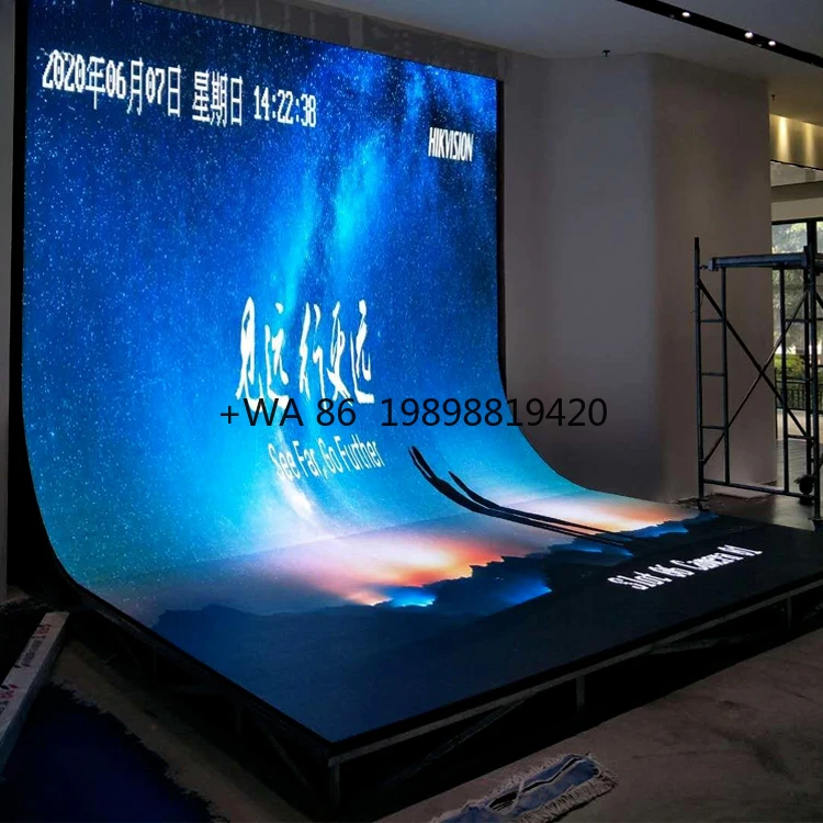Custom  LED Video Wall Display Board Circular Soft Screen with Curved Panel for Elevator Wayfinding Education