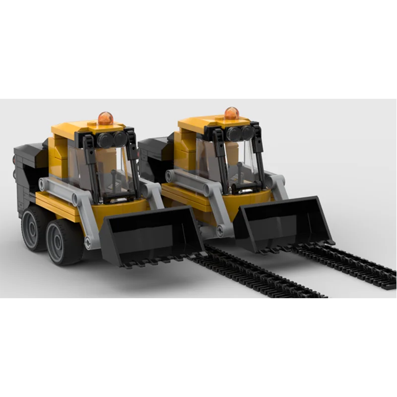 336 Pieces of Car Model MOC Crawler-Type Wheeled Dual-Drive Loader Creative Educational Children's Building Blocks Gift