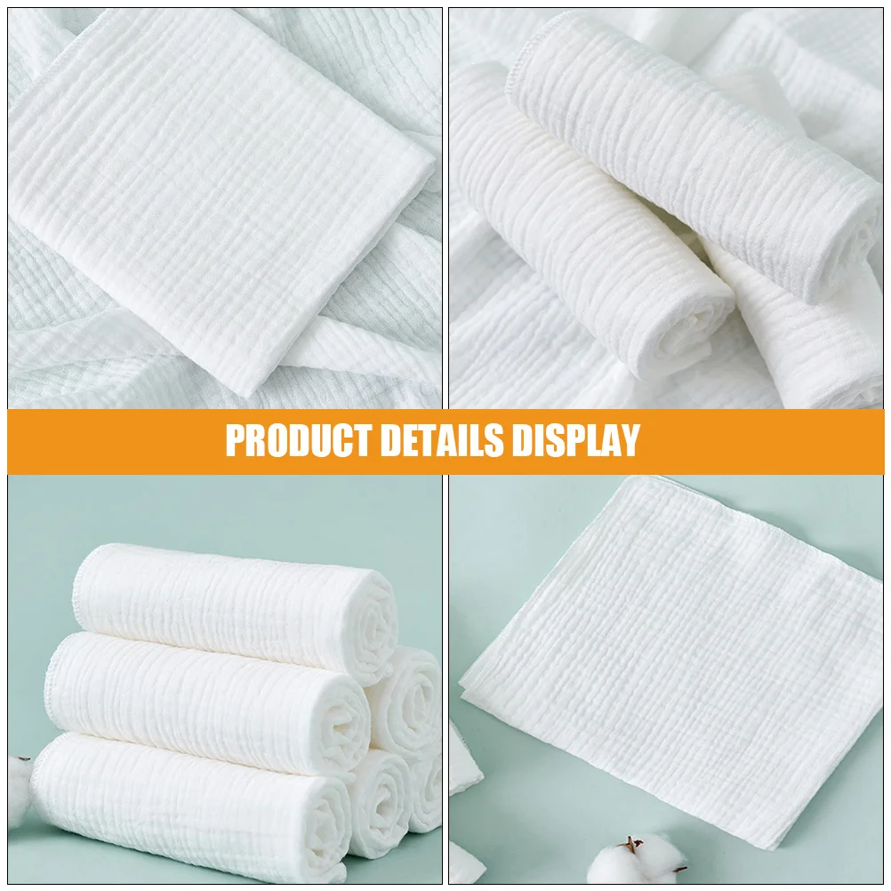 8Pcs Baby Cloth Diapers Reusable Cotton Muslin Washcloths for Newborn Soft Absorbent Diapers for Infant Toddler Breathable