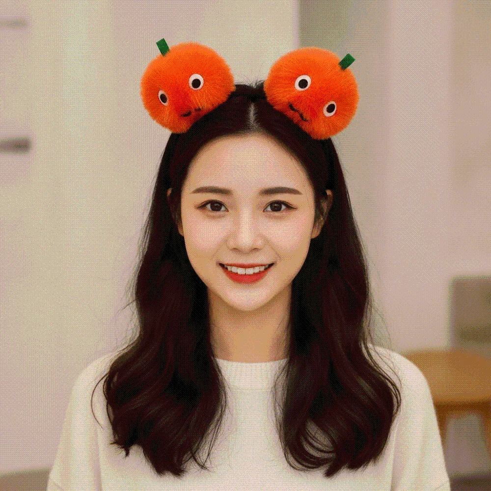 Festive Hairpieces Fluffy Halloween Headband Fuzzy Elastic Pumpkin Hair Hoop Cute Decorative Spooky Headwear Toddlers