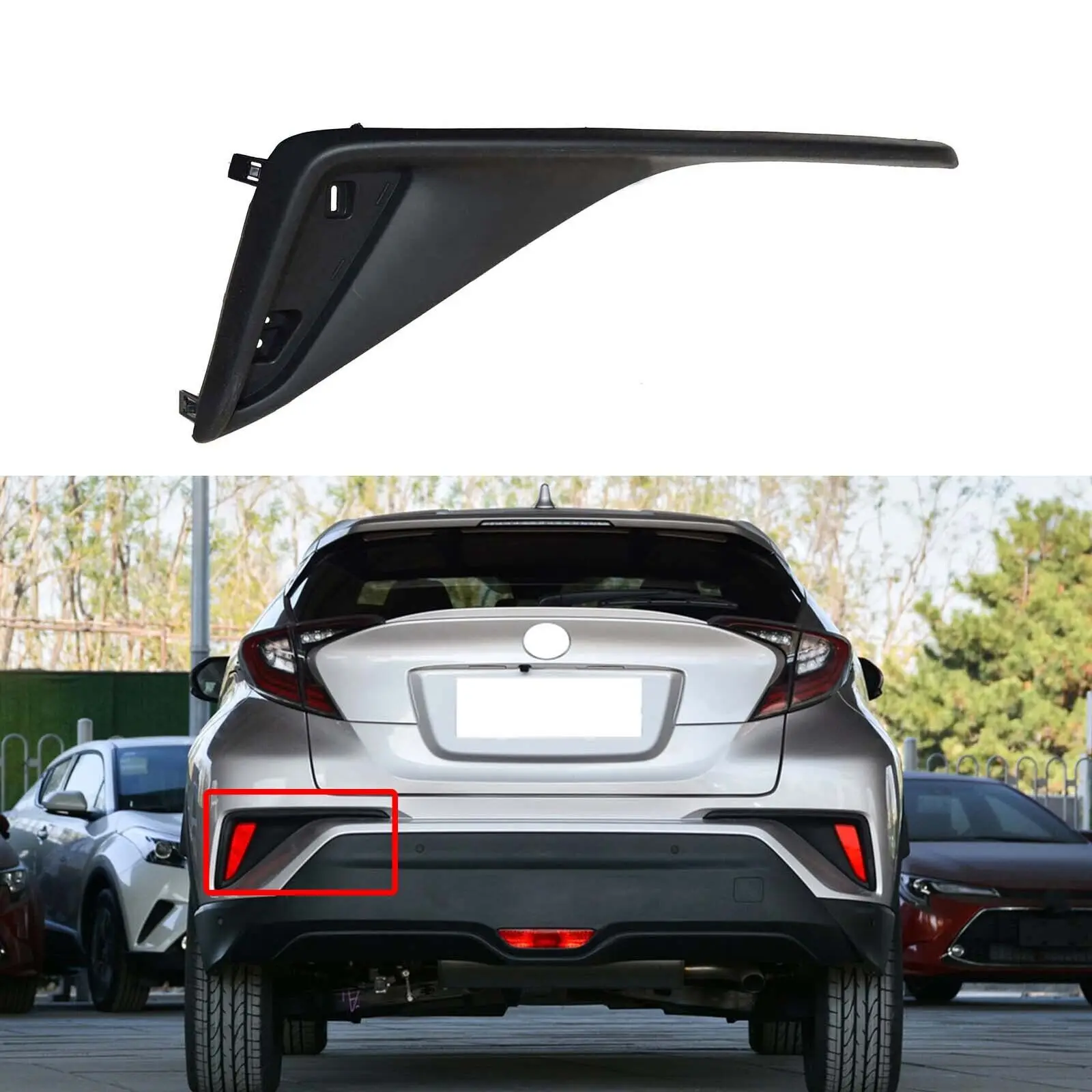 

Car Rea Fog Lamp Bumper Light Cover Trim For Toyota C-HR CHR 2018-2019 52164-F4060 52165-F4060 Car Rear Bumper Reflector Cover