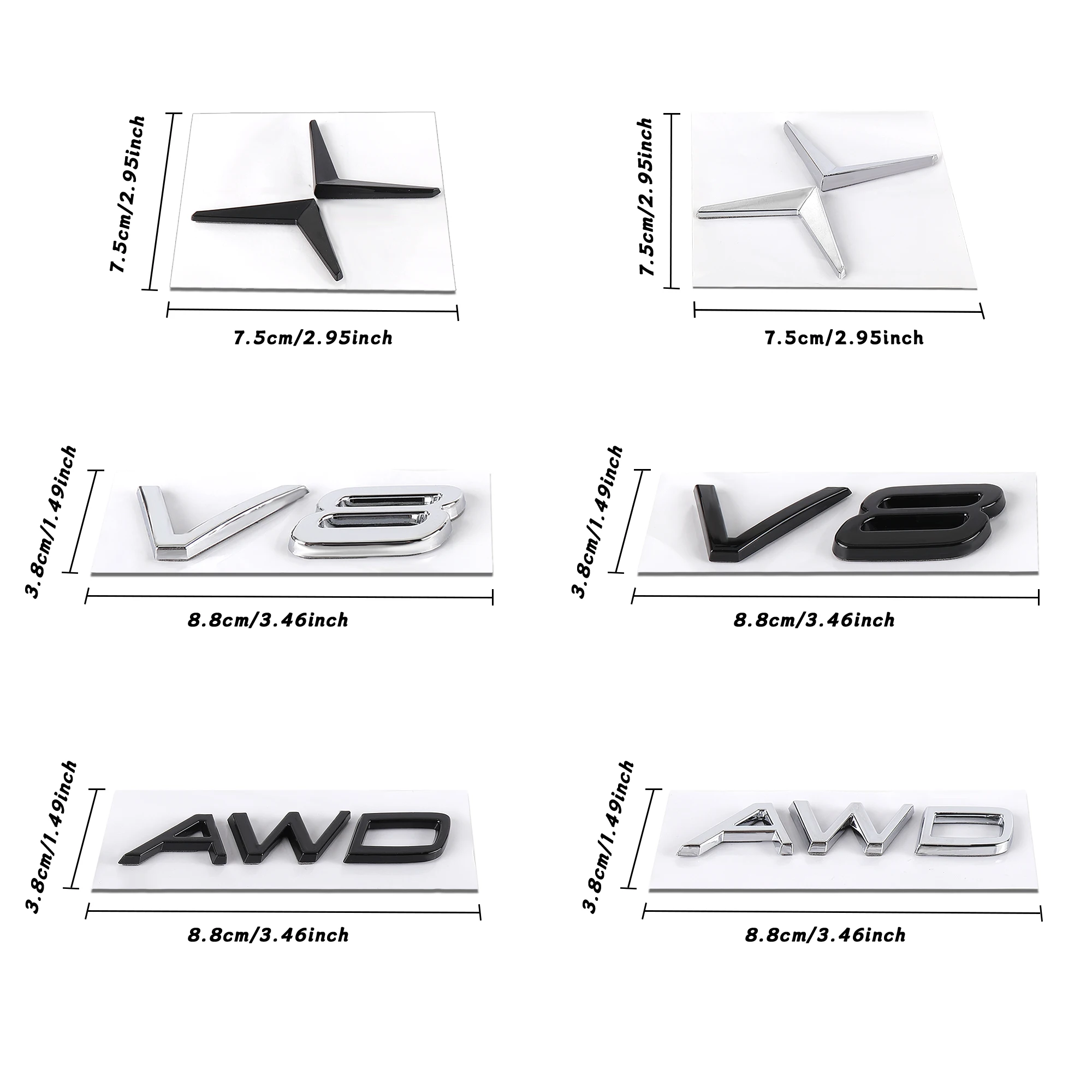 3D Car Rear Trunk Letter Badge Sticker Volvo Logo Decoration Stickers Decal For Volvo Rdesign V50 V60 V90 S40 S60 S80 S90 V8 AWD