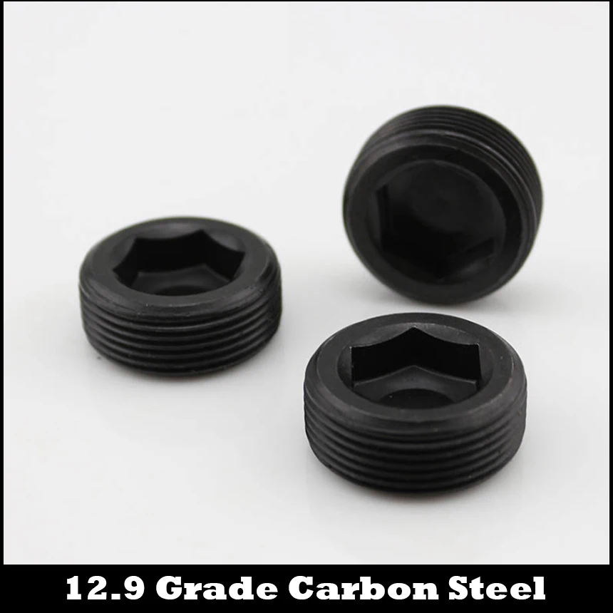 1Pc M26 M27 M33 M26*1.5 M27*1.5 M33*1.5 PG1.5 12.9 Grade Carbon Steel Pipe Oil Line Plug Throat Tap Hexagon Socket Set Screw