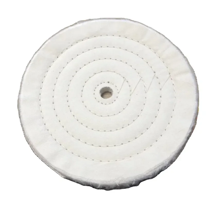 60pcs-carton 8In White Buffing Polishing Wheel 50Ply with 15.9mm Hole for Car Care Equipment