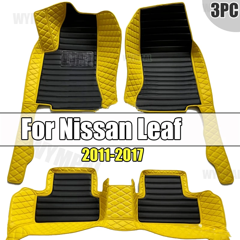 Floor Mats For Nissan Leaf ZE0 AZE0 2011~2017 Dirt-resistant Car Mats luxury Leather Mat Anti-dirt Pad Car Accessories Interior