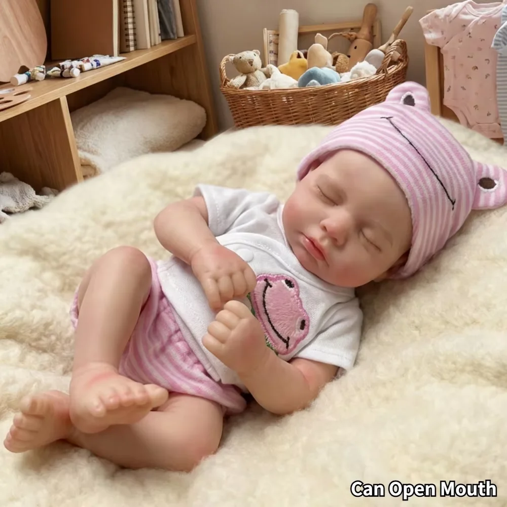 Miękka silikonowa lalka Loulou może otwierać usta Reborn Doll Baby Full Body Miękka silikonowa lalka Bebe Chłopiec i dziewczynka do wyboru — zdjęcie 5