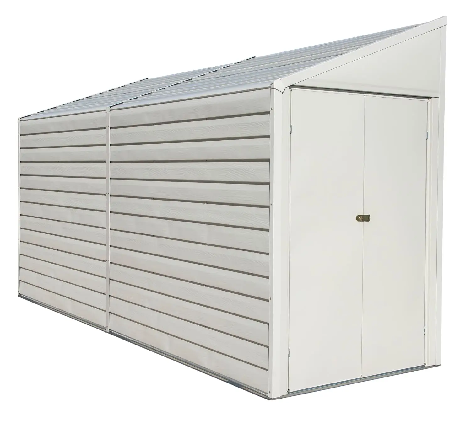 Compact Galvanized Steel Storage Shed with Pent Roof 4' x 10', Customized