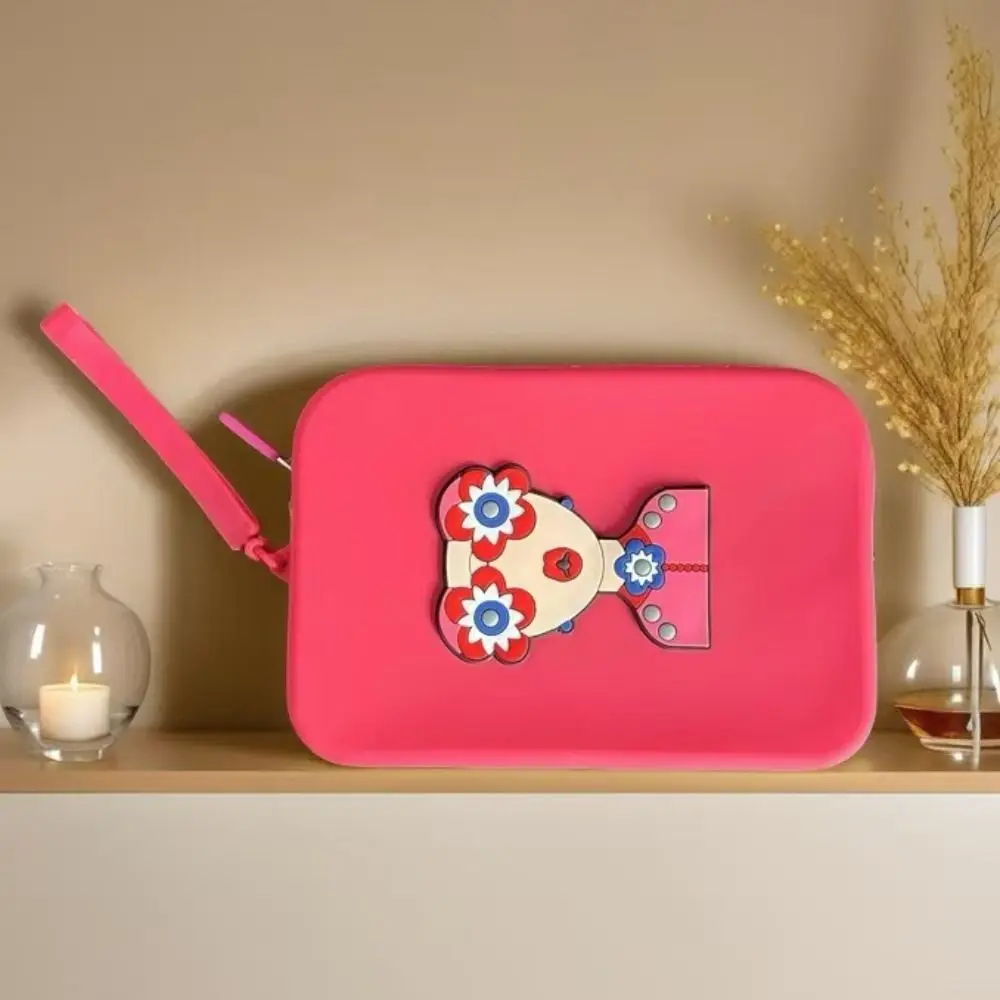 Fashion Waterproof Silicone Storage Bag Cartoon Portable Cosmetic Bag Multi-purpose Sunglasses Protective Cover Gifts