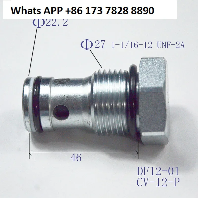 Manufacturer's special high-flow threaded cartridge check valve CV12-01/DF12-01 pressure-maintaining hydraulic valve