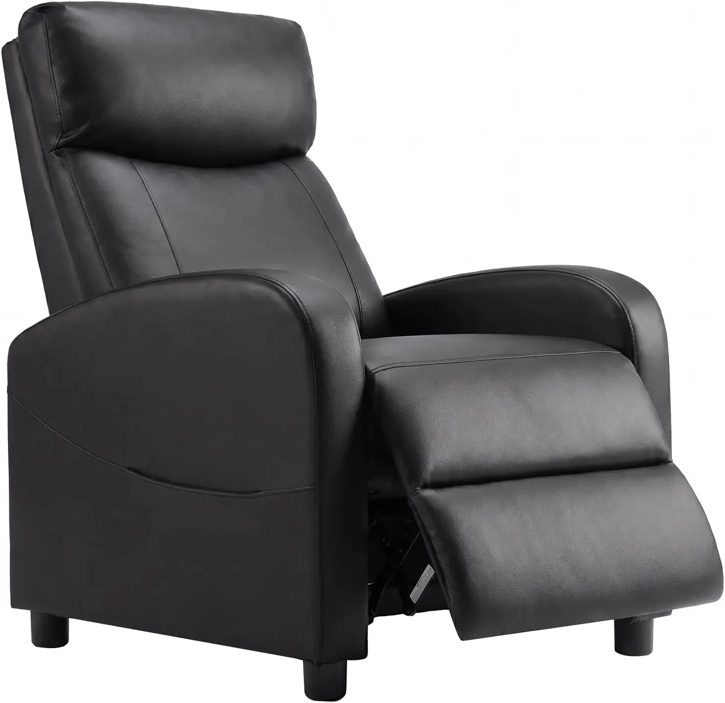 Recliner Chair PU Leather Recliner Sofa No Massage, Home Theater Seating with Lumbar Support, Adjustable Push Back Overstuffed H