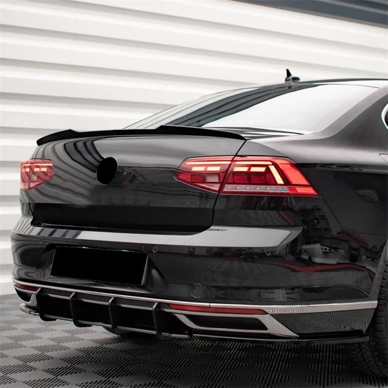 For VW Magotan Passat B8.5 Under Rear Bumper Lower Lip Spoiler Diffuser tail Splitter Scratch Protector guard PP 2020 2021 2022