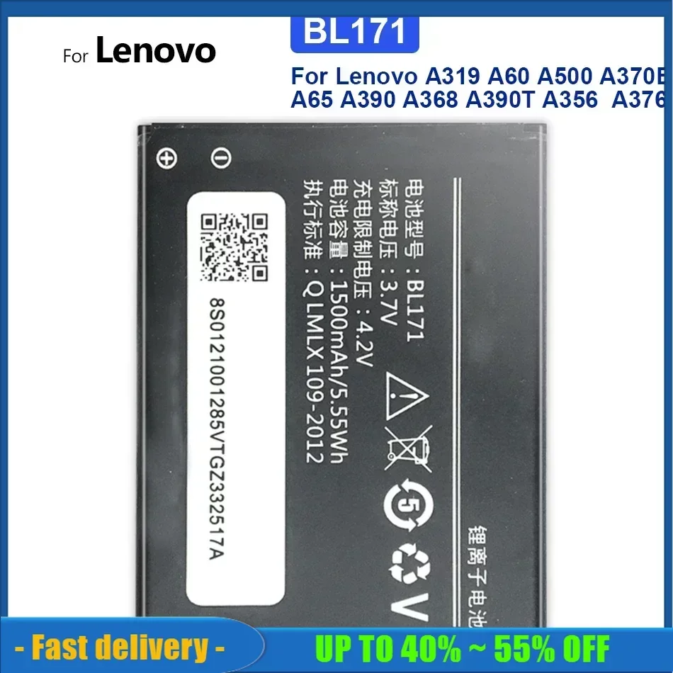 Battery 1500mAh BL171 Mobile Phone Battery For Lenovo A319 A356 A368 A370e A376 A60 A65 A500 A390 A390T BL 171 Phone