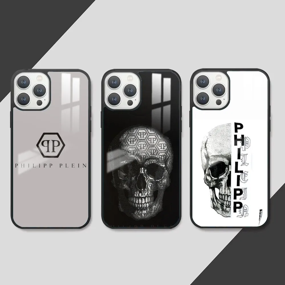 Philip Plein Plein Interview Phone Case For iPhone 16 15 14 13 12 11 Pro Max Plus Mini PC Fashion mirror phone case