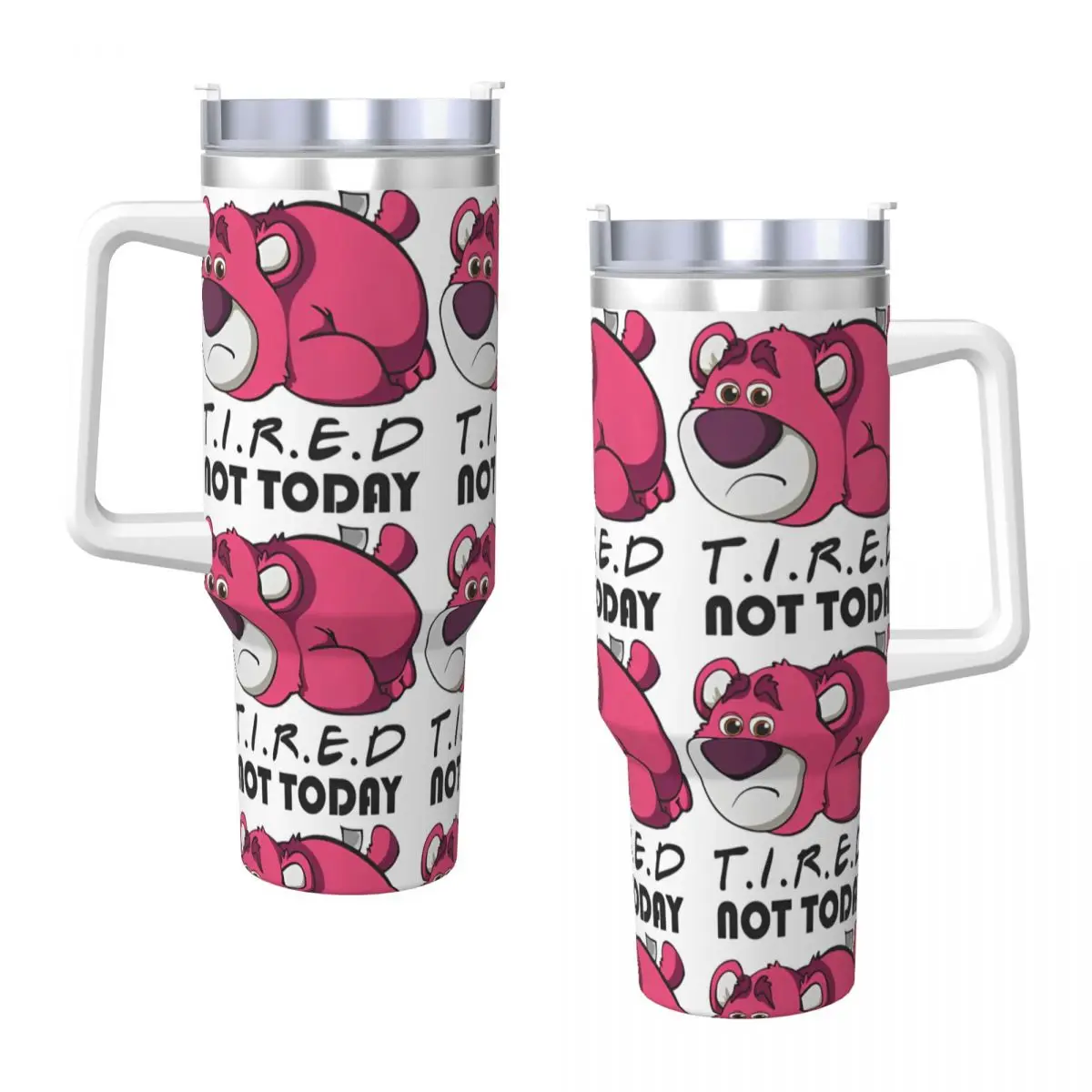 

Cute Lotso Lotso Bear Toy Story 3 Stainless Steel Tumbler Thermal Mug With Straws and Lid 40oz Car Mugs Hot Drinks Water Bottle