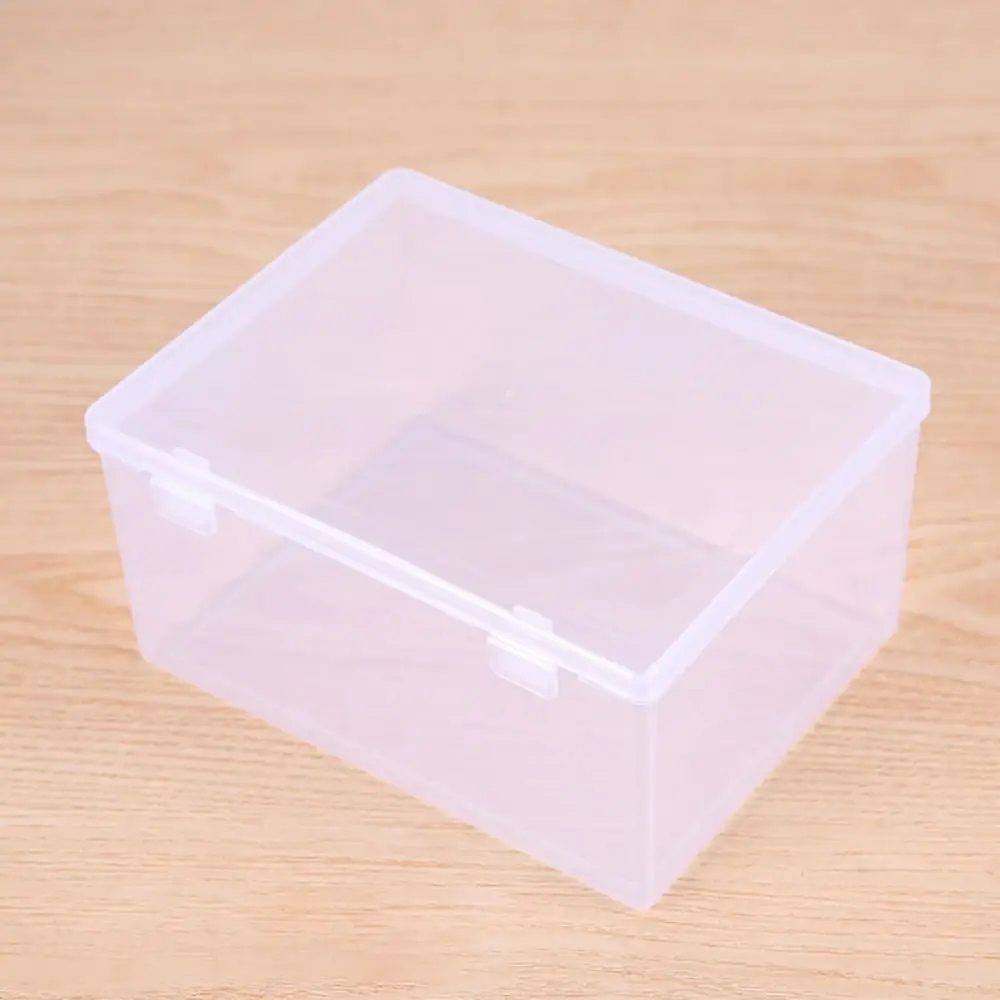 1Pcs Thickened Storage Box Portable Rectangle Plastic Case Transparent Small Medium Large Flip Box