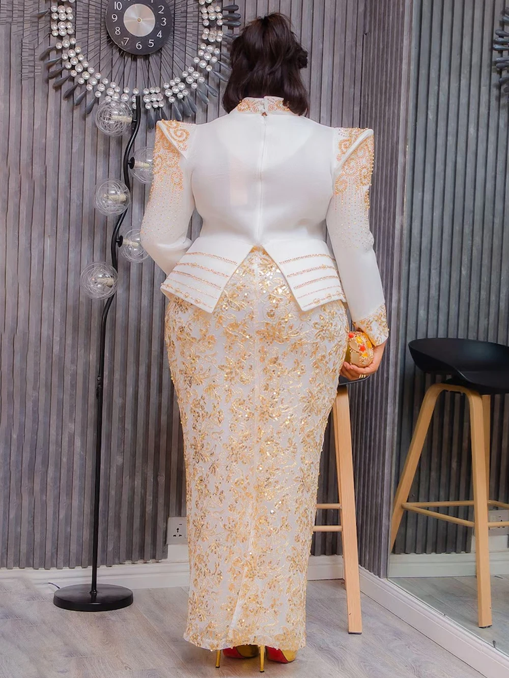 فساتين أفريقية فاخرة للنساء أنيقة بأكمام طويلة رداء ماكسي أنقرة Dashiki ملابس حفل زفاف مساء فستان مقاس كبير