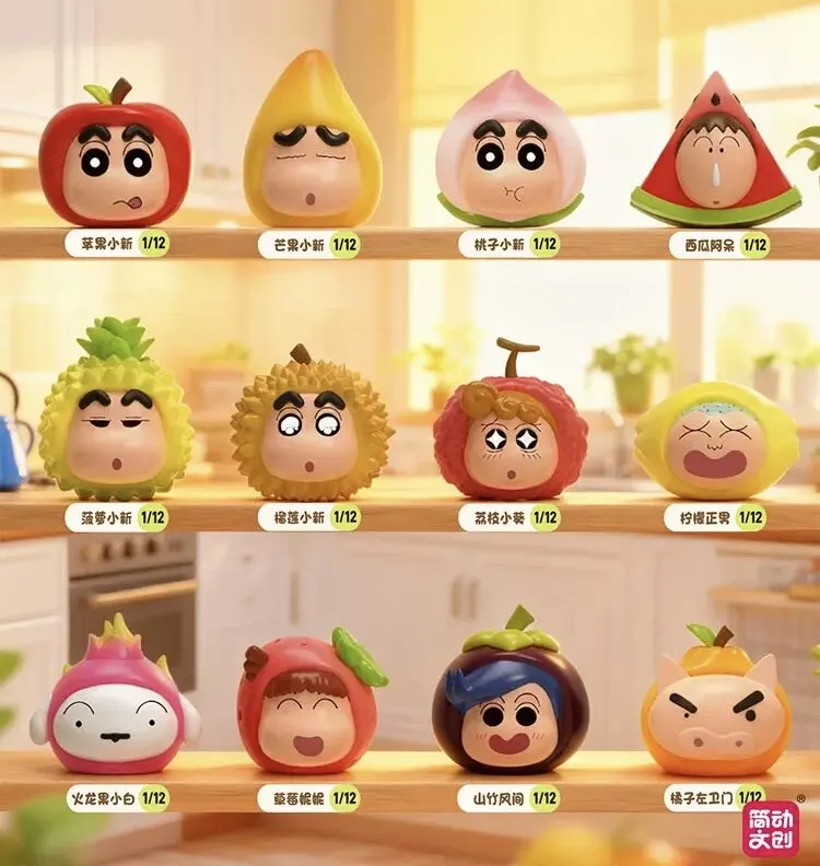 Crayon Shin-chan Lucky Fruit Mystery Blind Box Gifts Toy Model Anime Figures Collect Ornaments - view 2