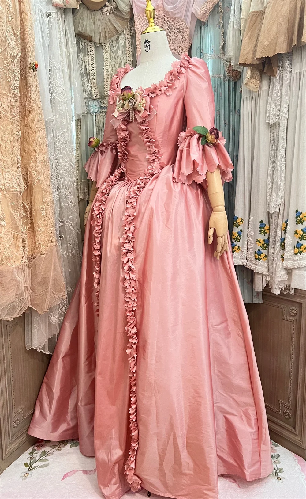 18th Century Pink Marie Antoinette Costume Dress Ball Gown French Royal Queen Costume Rococo Baroque Victorian Wedding Dress