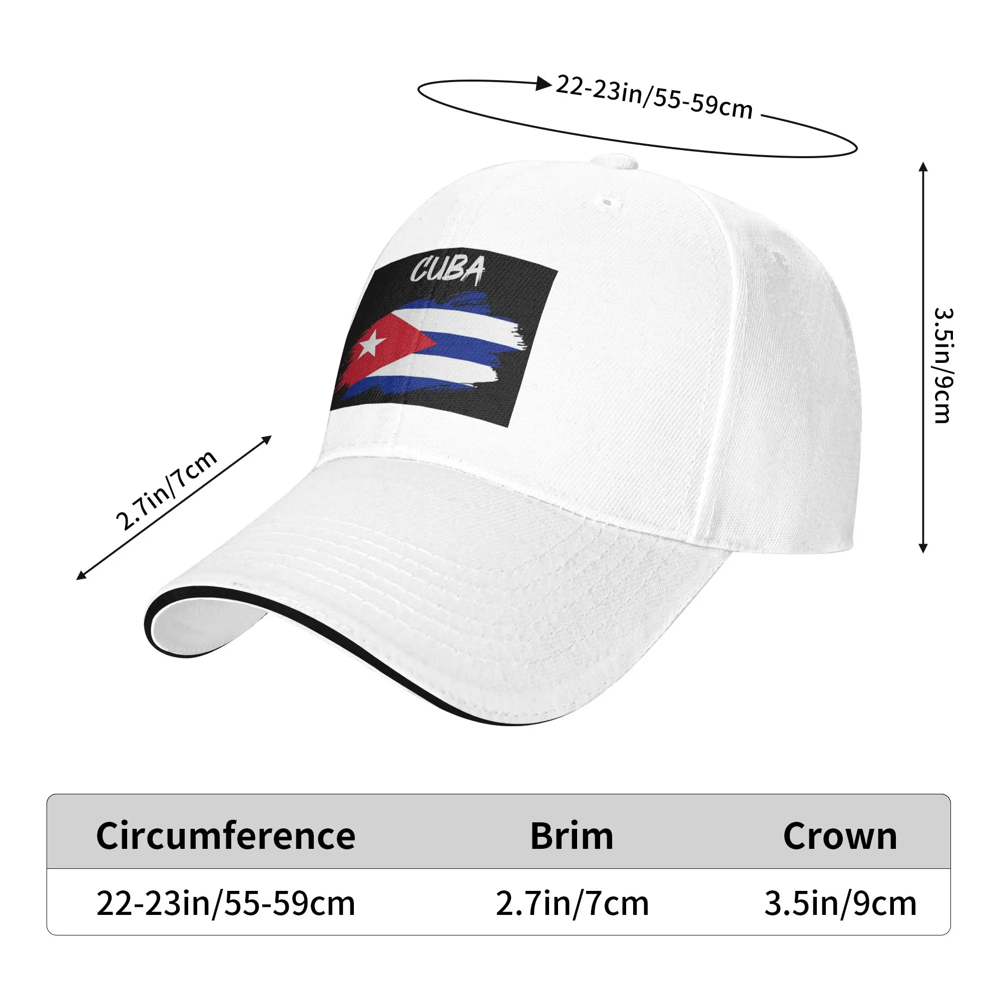 Flag Of Cuba Cuban Patriotic Cap Casual Baseball Caps Adjustable Hat Hip Hop Summer Unisex Baseball Hats Customizable