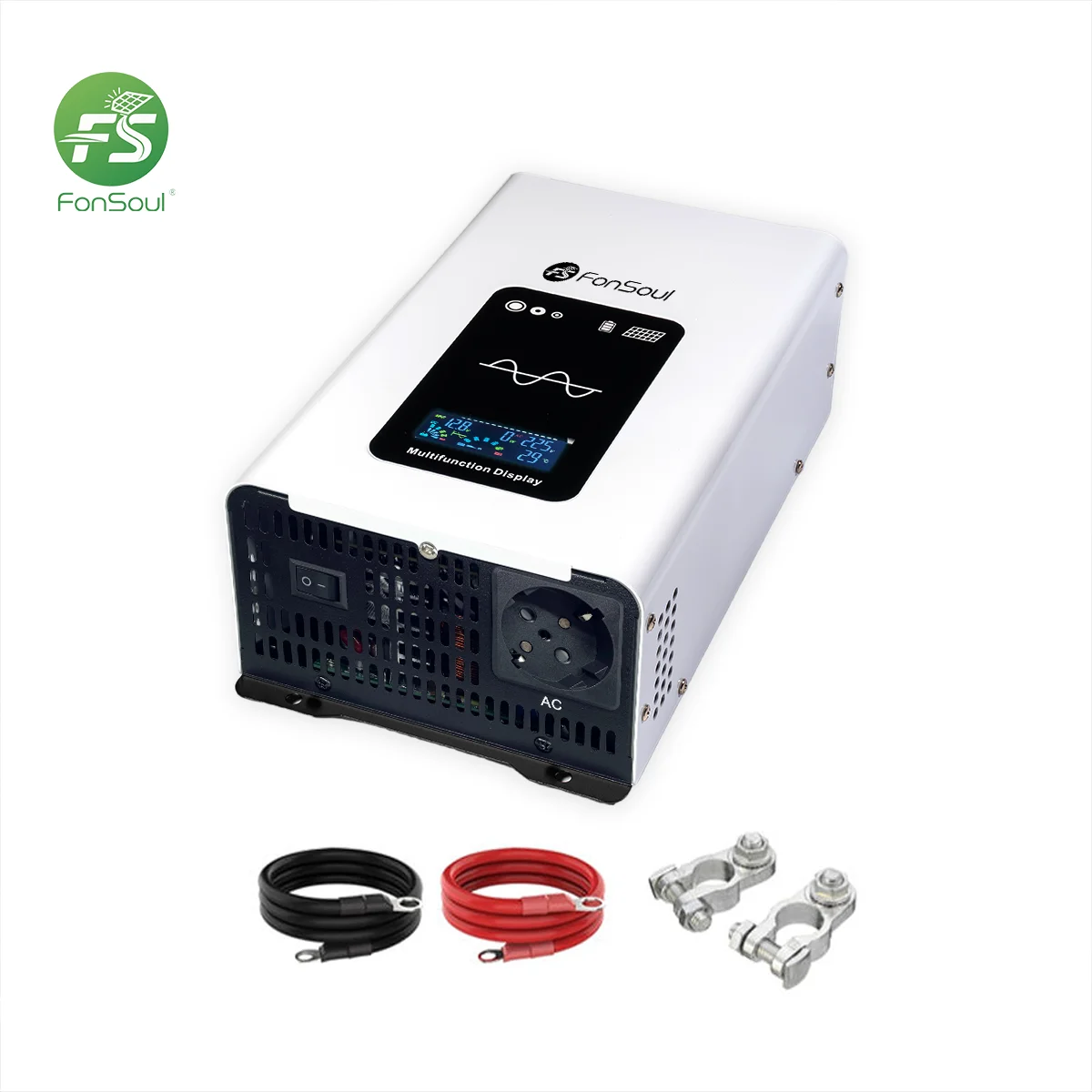 1600W Pure Wave Inverter for Camping Home Appliance & Automotive Use DC 12V 24V to AC 110V 220V with LCD Screen High Efficiency