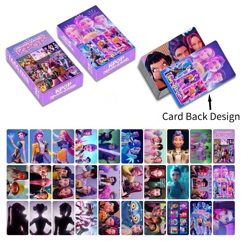 30 قطعة K-POP شيطان الصيادين Huntrix Derpy Photocards أنيمي تحصيل مجموعة لمحبي K-POP Merch/ألعاب بطاقة التداول