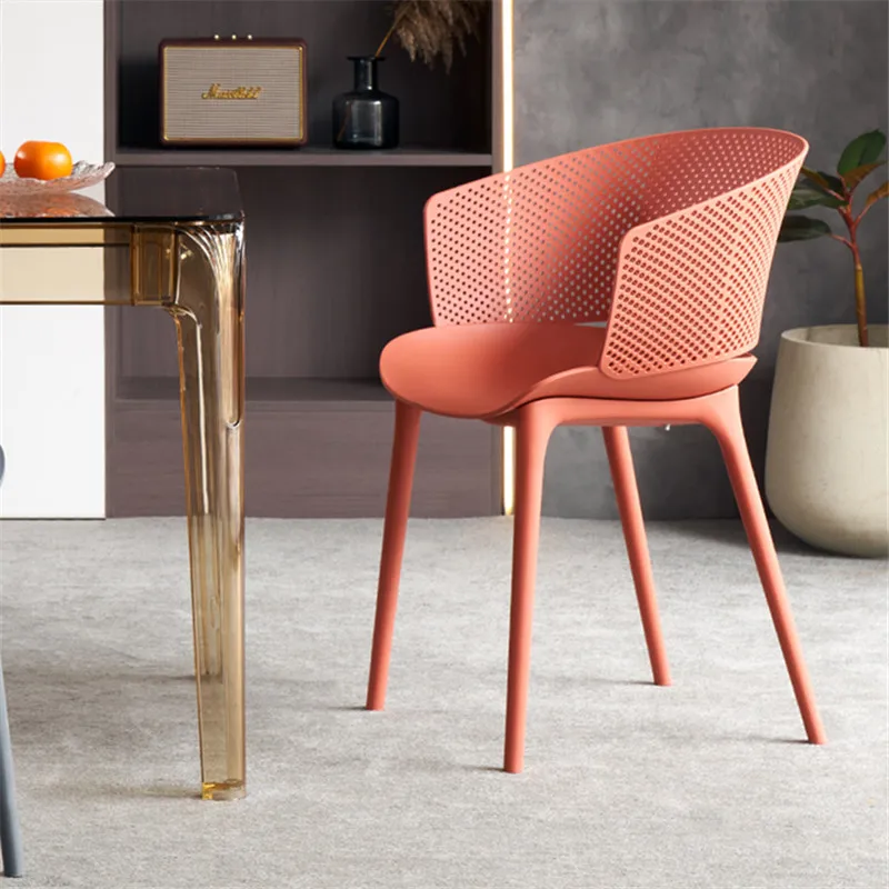 Nordic Plastic Chair Netred Light Luxury Back Dining Chair Household Simple Leisure Business Negotiation Tables and Chairs