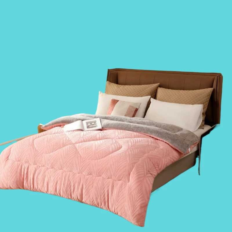 

2025 new solid color winter thickened warm three-dimensional carved milk double-sided fleece winter quilt coral fleece quilt