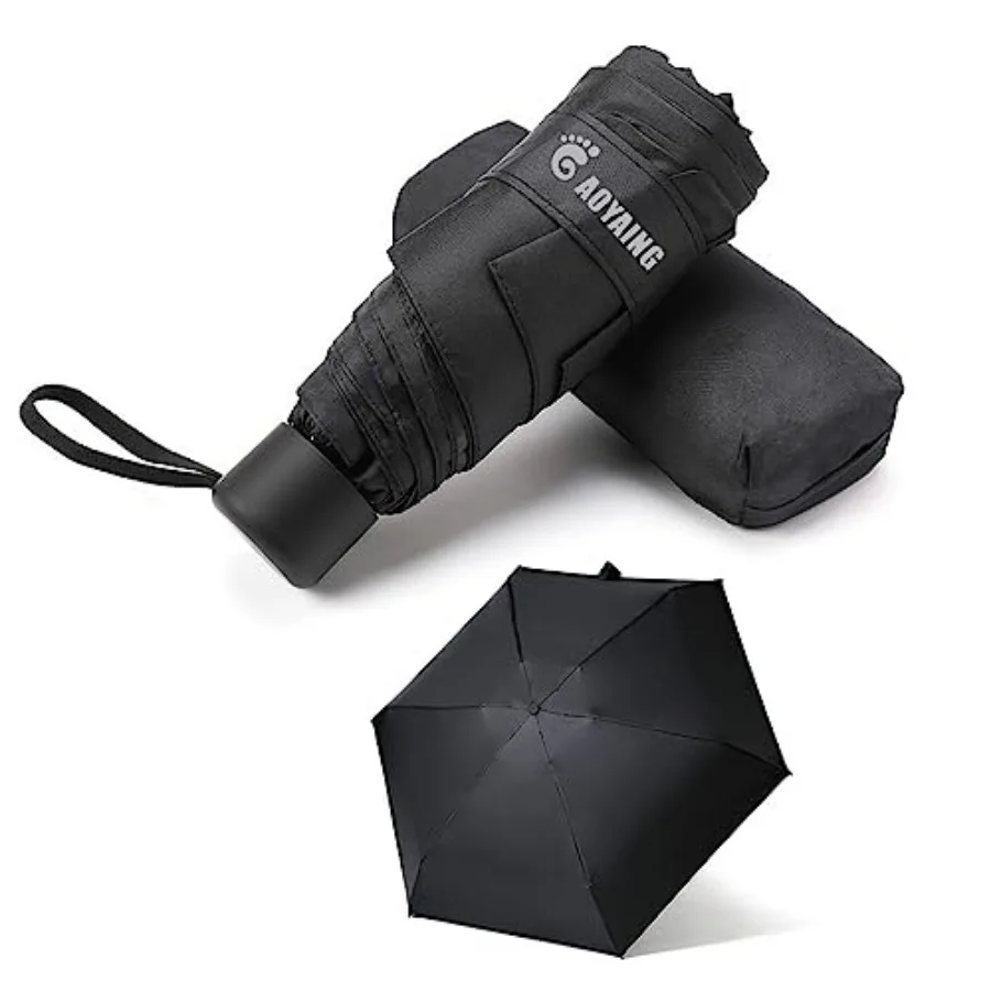 

GAOYAING Small Mini Umbrella with Case Light Compact Design Perfect for Travel Lightweight Portable Parasol Outdoor SunandRain