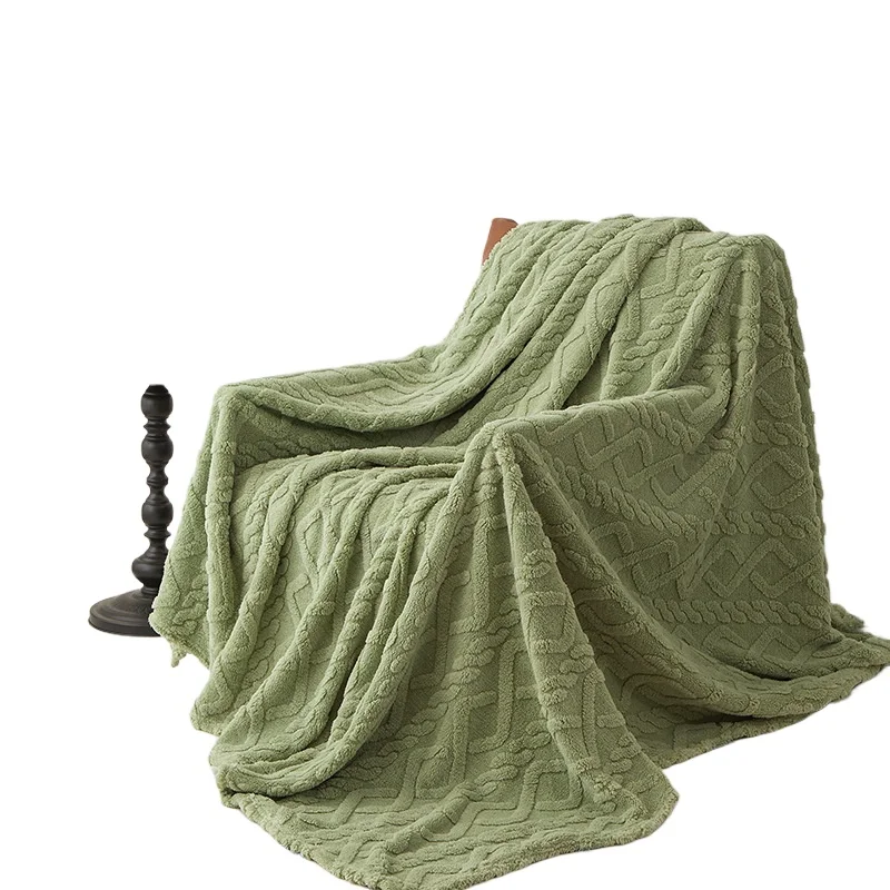 

Milk fleece Tafu fleece rhombus cut flower blanket single layer double sided blanket air conditioner sofa cover