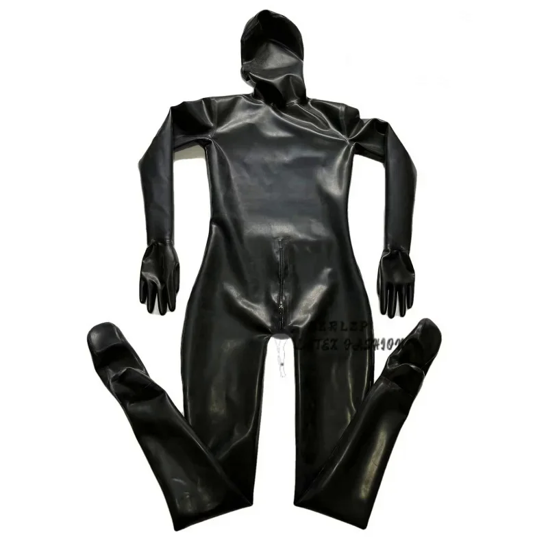 Full coverage latex Bodysuit Rubber Catsuit With Hooded gloves and socksThickness 1.0mm