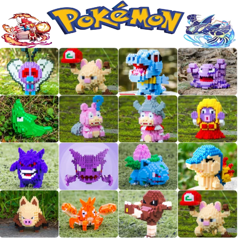 Pokemon New 95 style Blocks Small Building Blocks Picachu Cartoon Animal Model Education Charizard Game Graphics Toys for girls