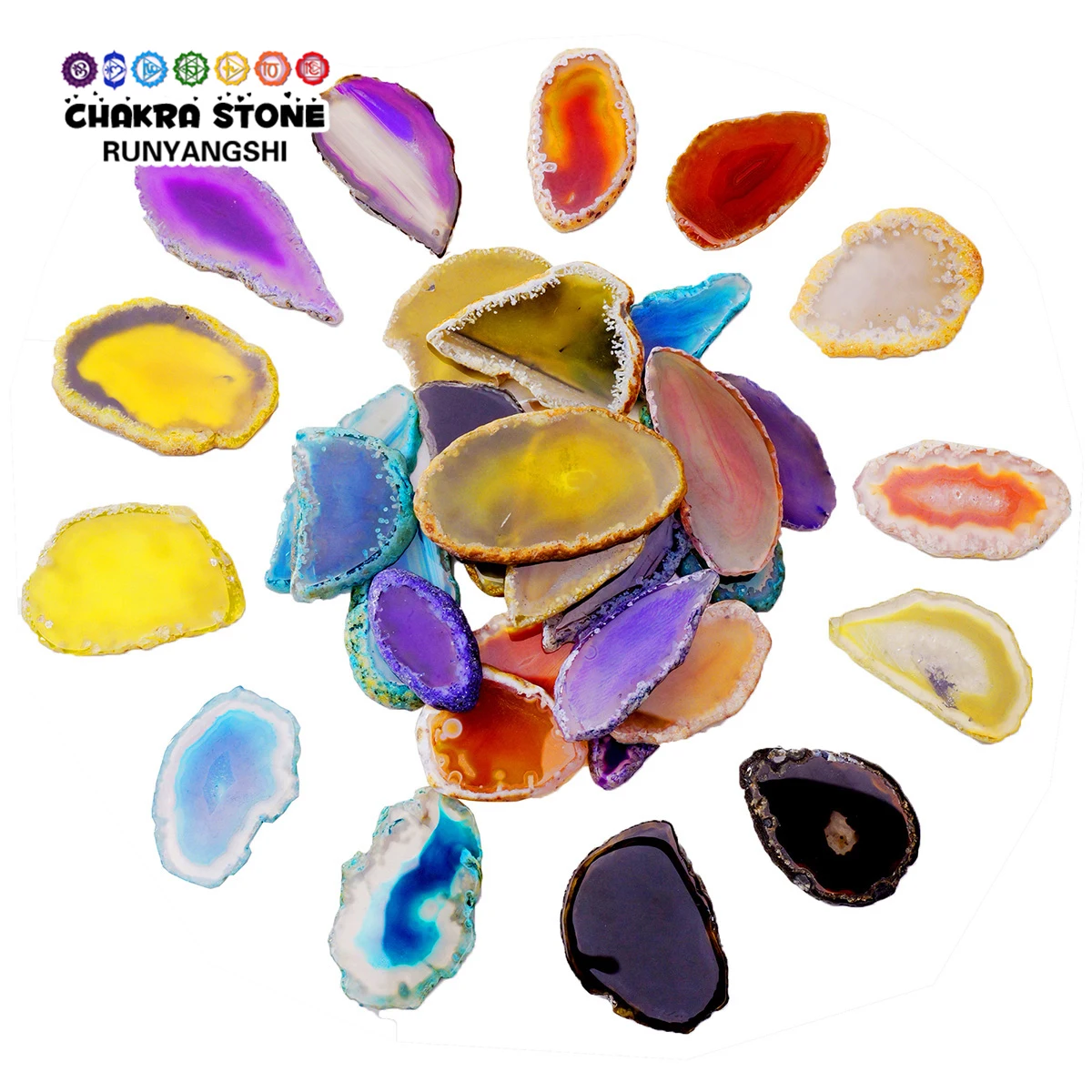 5/10/20/30PCS Natural Crystal Agate Plate Decoration Ornament Stone Fengshui Home Decor Christmas Halloween DIY Gifts