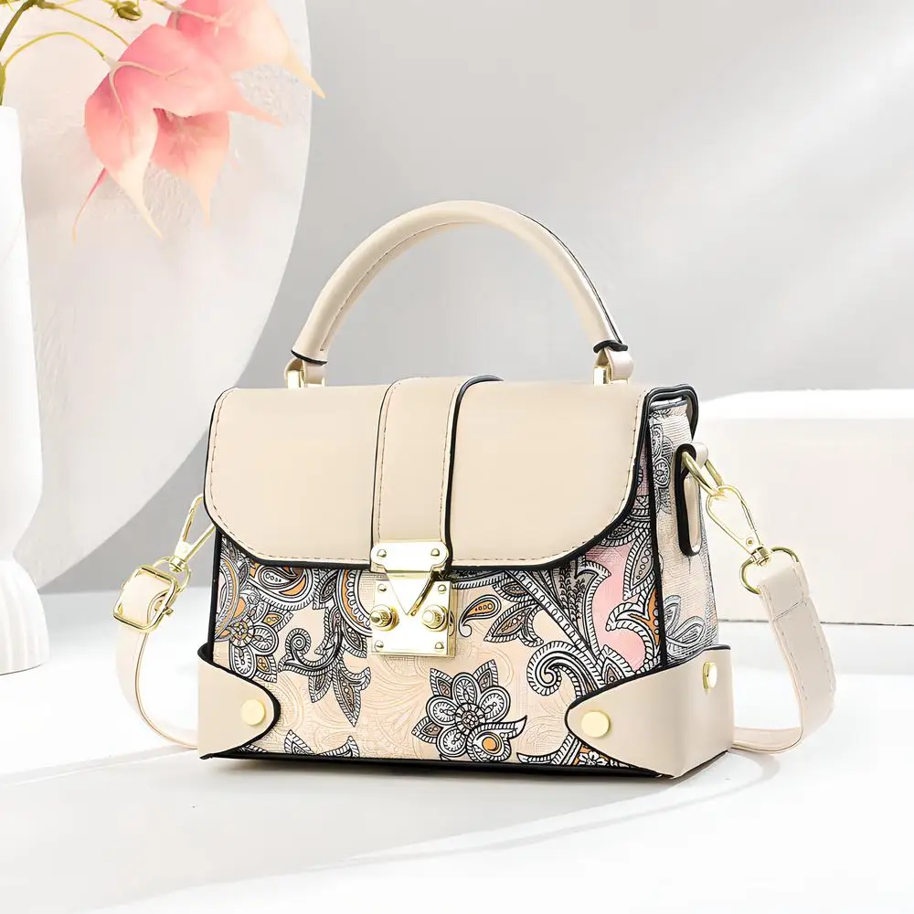 

Handbag With Embroidered Pattern Pu Leather Outgoing Party Shopping Shoulder Bags Women Crossbody Bag Waterproof Mobile Purse