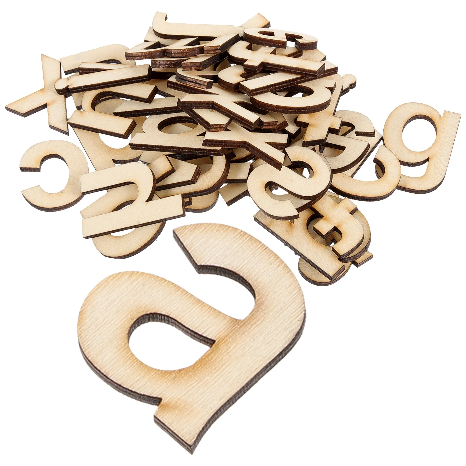 Unfinished Letters Cutouts Wooden Alphabet Slices Toys Hollow Toddler