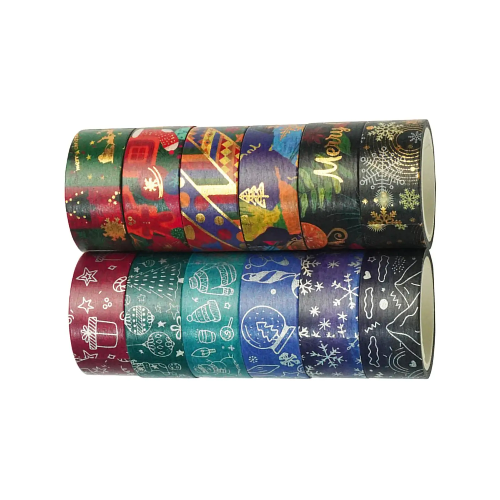 12 Pieces Christmas Washi Tape Winter for Journal Gift Packaging DIY Craft