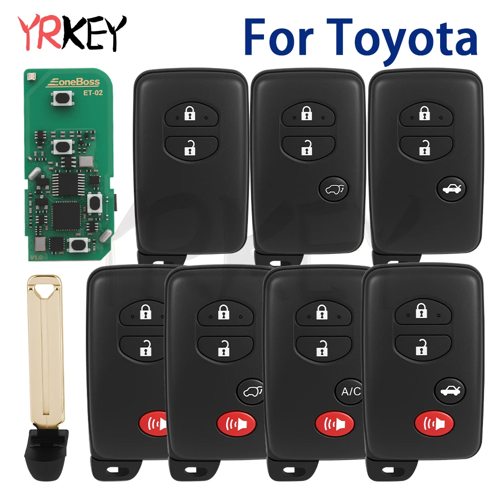 EoneBoss ET-02 Smart Car Key For Toyota 312MHz-434MHz 4D 8A Chip Camry Prius Crown Reiz Highlander Fit 3370 0410 A433 F433 5290