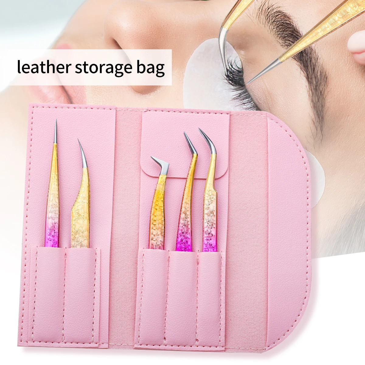 5 Eyelash tweezers Eyelash Extension Tweezers Eyelash Volume Tool Strap Pack Stainless Steel Eyelash Extension Tweezers Sharp Ey