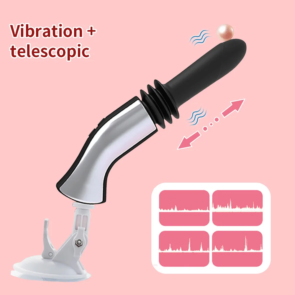 G-Spot Thrusting Dildo Massager Gun Sex Machine Vibration Toy For Women Men Telescopic Vibrator With Sucker Masturbation Toys