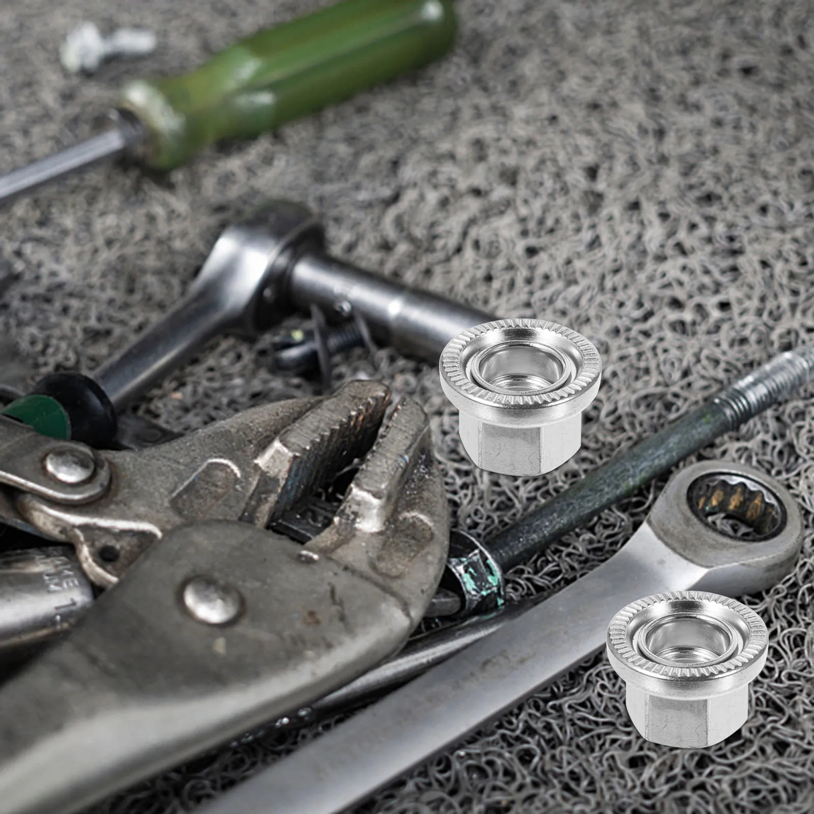 

10Pcs Steel Nuts Wheel Axle Nuts Flanged Axle Nut Bicycle Replacement Parts for Mountain Road Track Electric Bikes