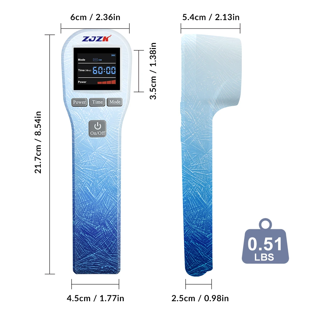 ZJZK lllt laser therapy device 880mW 4x808nm+16x650nm 20 diodes handheld effective for body pain relief soft tissue repair