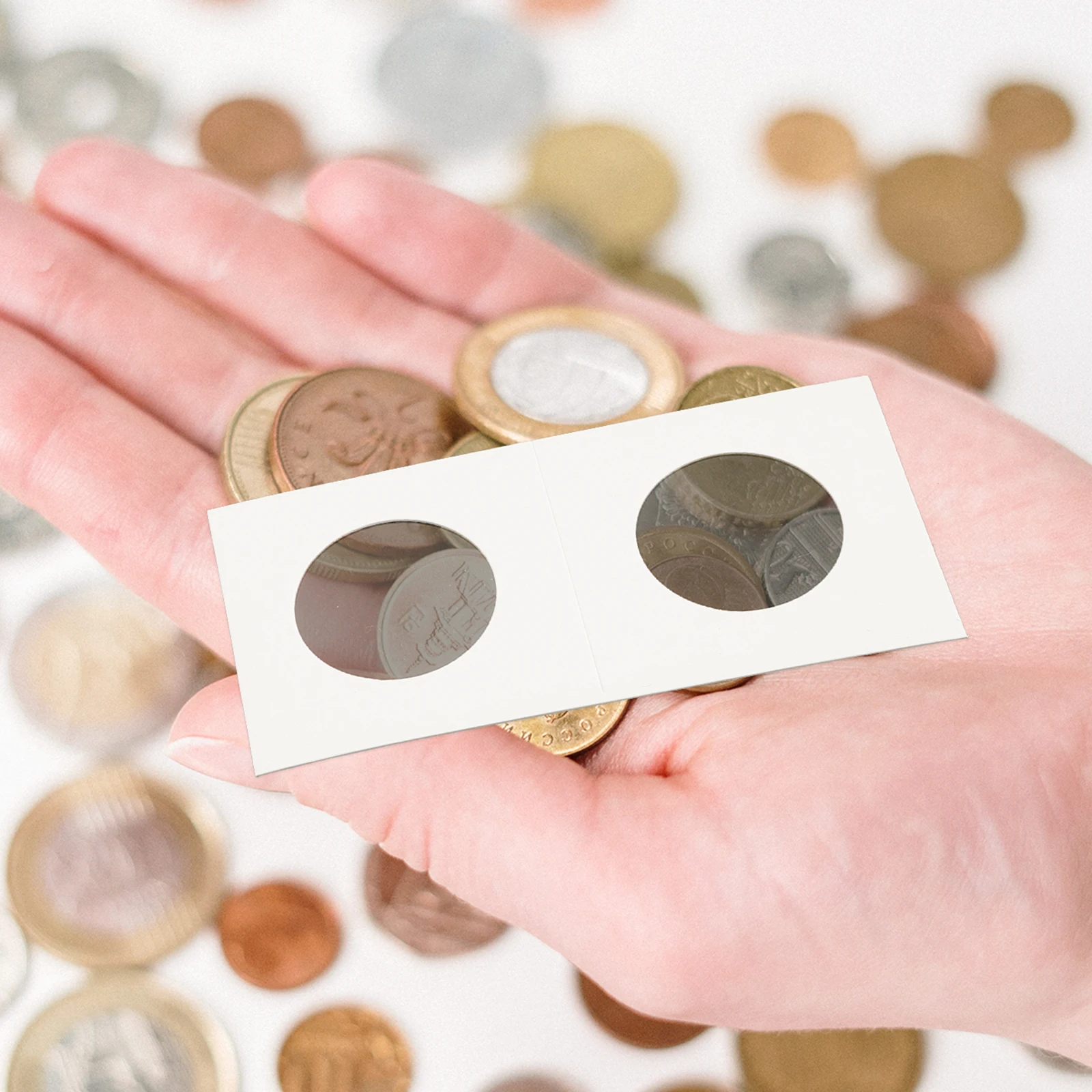 

400pcs Paper Holders Assorted Sizes Cardboard Storage For Silver Collection Organizer Flips