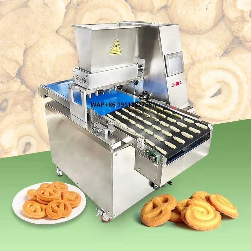 

Electric Automatic Small Wood Biscuit Bakery Double Bake Color Manual Cookie Make Press Depositor Machine