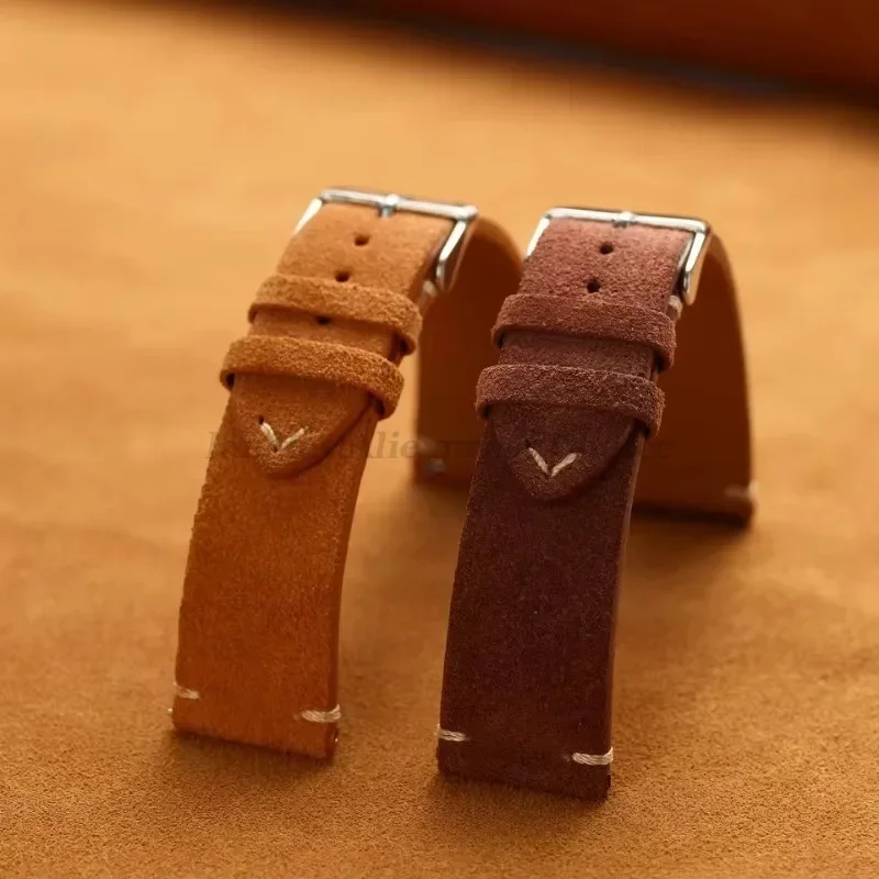 20mm 22mm 18mm 16mm 14mm Quick Release Soft Suede Strap Vintage Brown Watch Band for Huawei Watch Bracelet Women Men Accessories