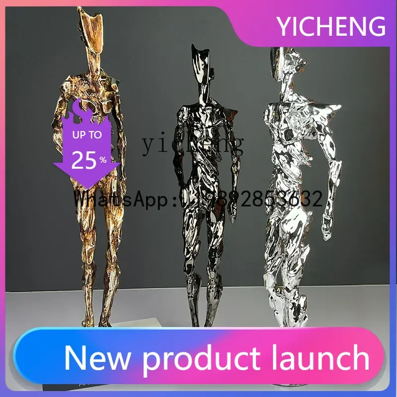 X2  modern light luxury simple electroplating robot abstract figure placement living room entrance TV cabinet