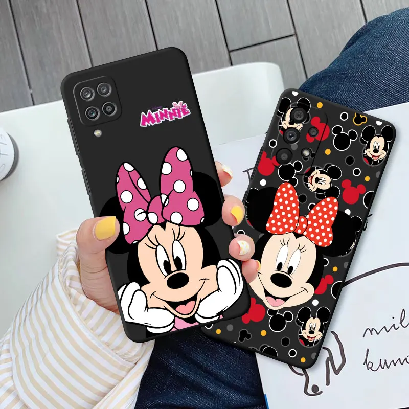 Mickey Minnie Mouse Disney Silicone Case for Samsung Galaxy A12 A13 A22 A52 5G A21s A11 A32 A71 A51 4G A72 A31 Black Official