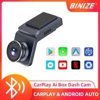 Binize Dash Cam CarPlay AI Box Wireless Android Auto Qualcomm 8-core 4+64G 1080P YouTube Netflix GPS 4G LTE