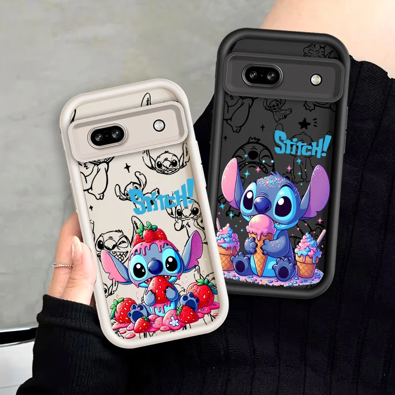 Stitch Cute Anime Art For Google Pixel 9 8A 8 7 7A Pro XL 5G Eye Ladder Phone Case Soft TPU Shockproof Cover Funda Phone Case