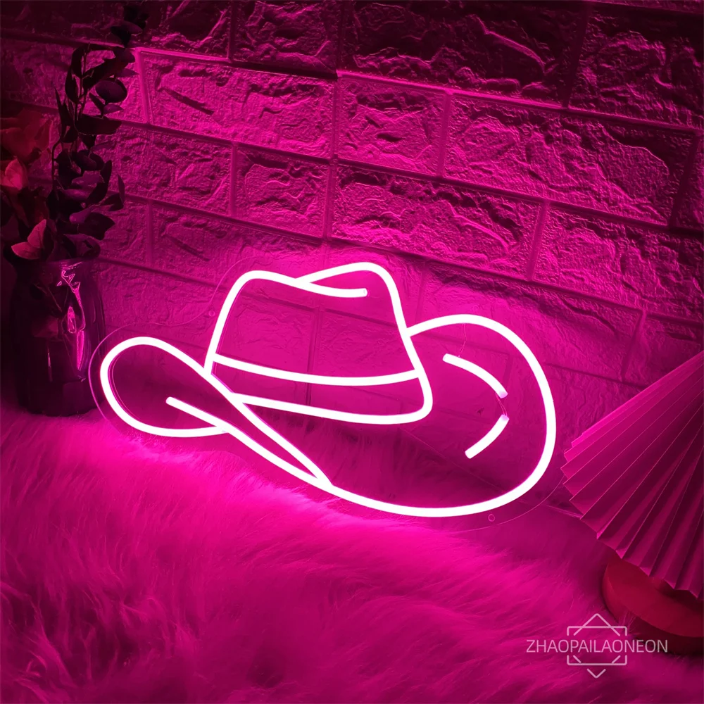 Hat Neon Led Sign Birthday Bedroom Decoration Wall Hanging Neon Light Sign Party Room Wall Decor Neon Night Lights USB